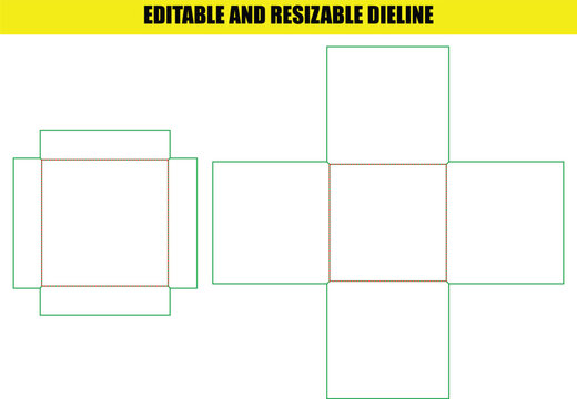 Professional box packaging template design with clear folding lines for custom cardboard product box creation