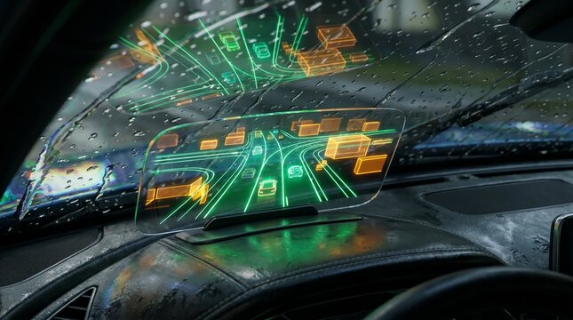 Futuristic Smart Vehicle Dashboard With Augmented Driving Navigation System