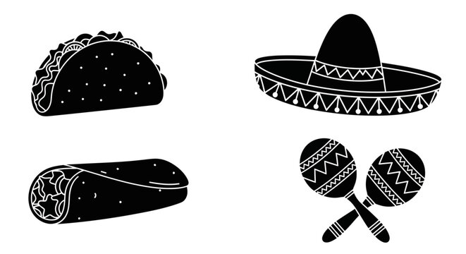 vector illustration of a set of colorful symbols
