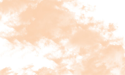 Fototapeta premium Soft Apricot Colored Clouds Against White Background, Abstract Sky Texture