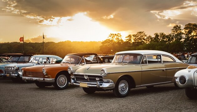 vintage classic cars at car show