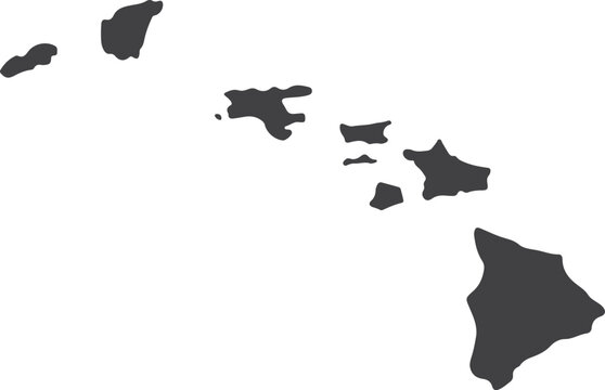 Hawaiian islands map illustration
