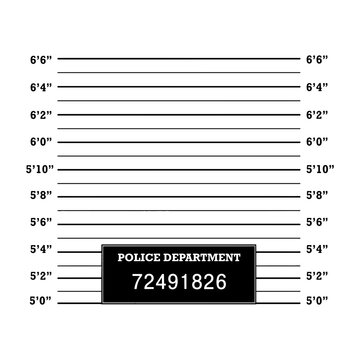Police Mugshot Lineup Background Vector, Criminal Height Chart Wall for Gangster, Biker, Mafia and Crime Scene Design