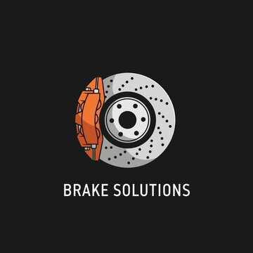 A Logo For A Car Brake Company Called Brake Solutions It Features A Black