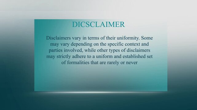 Television broadcast motion graphics banner for disclaimer info HUD box intro clip, glass effect background 
