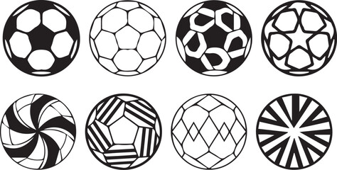 Black and white soccer ball designs © NasimaAktar