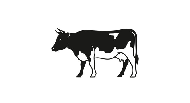 Dotted cow and bull silhouettes minimalist cattle graphic pattern
