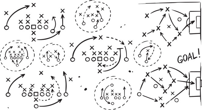 Soccer football strategy tactics board illustration