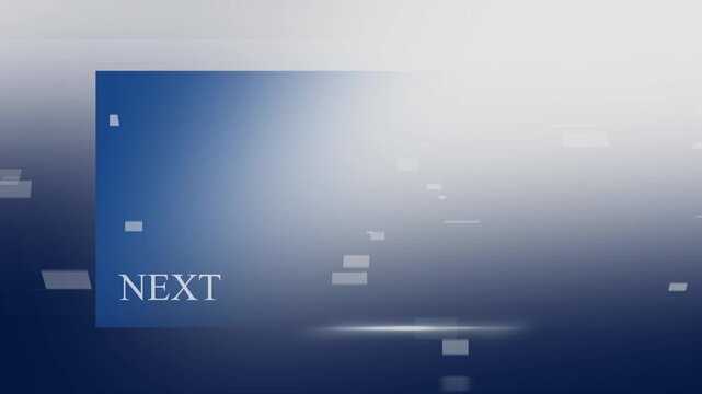 Television broadcast motion graphics banner of the coming up next program, glass effect background 