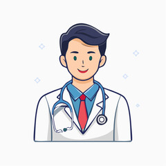 Fototapeta premium Cartoon Doctor with Stethoscope