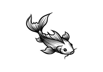 Fototapeta premium Koi Fish Drawing