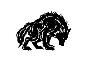 Obraz premium Tribal Wolf Silhouette