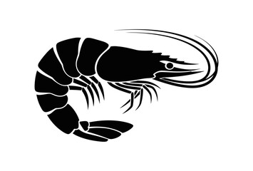 Fototapeta premium Black Shrimp Silhouette