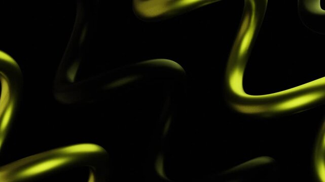 Golden-Green Metallic Spring Sticks Abstract Loop Background: Hypnotic Flow in Motion