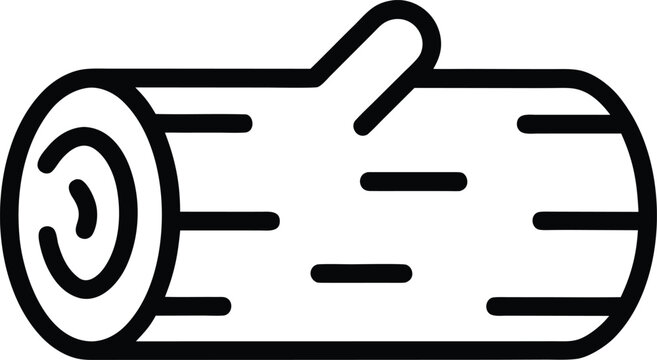 yule log with bark texture black and white vector illustration on transparent background