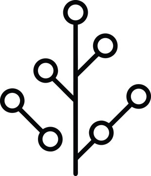 lichen thallus crustose form black and white vector illustration on transparent background