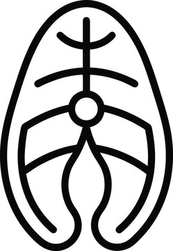 fish otolith ear stone black and white vector illustration on transparent background