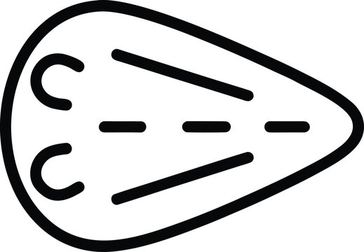 cuttlebone internal shell black and white vector illustration on transparent background
