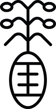 copepod antennae and body black and white vector illustration on transparent background