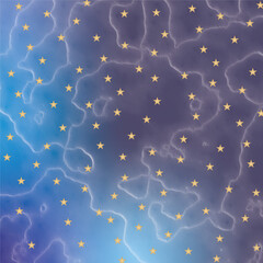 Dreamy galaxy background with glowing golden stars and abstract cosmic texture. Ideal for fantasy wallpapers, celestial themes and magical digital art. © MedReda
