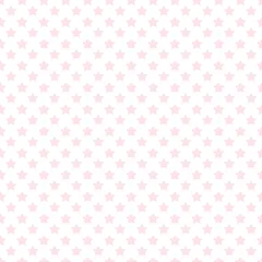 Soft pink seamless star pattern with pastel stars on clean white background. Ideal for baby shower decor, nursery wallpaper and feminine textile design. © MedReda