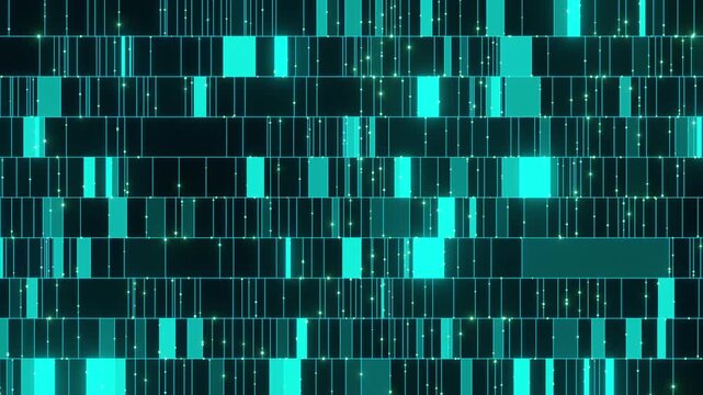 Full-frame neon teal and black digital grid panel with glowing circuit lines and dots. High-contrast futuristic technology pattern for cyberpunk, gaming, blockchain, and data visualization design.