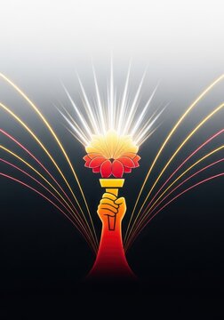 Conceptual illustration showing a powerful historical movement and the global surge towards self-determination, sovereignty, and newfound freedom, nation, political, autonomy