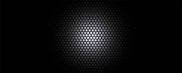 WebaGrill mesh pattern with metal texture for speaker and micro hole background or seamless net by black grid and circle grate steel screen. © Farrohah