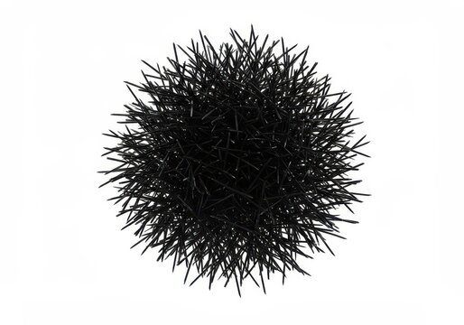 Isolierter schwarzer, unordentlicher Pinselstrich. Abstrakte Grunge Schmiererei auf reinwei&szlig;em Hintergrund. Dunkle, vertikale Textur, Grafik, Malerei, Kreativit&auml;t