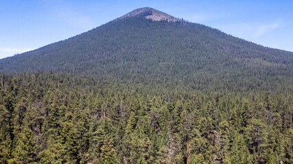 Obraz premium Aerial View of Black Butte Above Central Oregon Forest