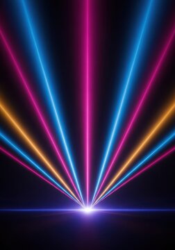 Dramatic illuminated backdrop with abstract stage lighting effects, suggesting a theater setting or crucial event commencement, event, background, prelude