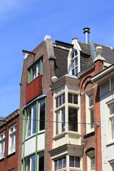 Fototapeta premium Amsterdam Haarlemmerdijk House Facades Close Up, Netherlands