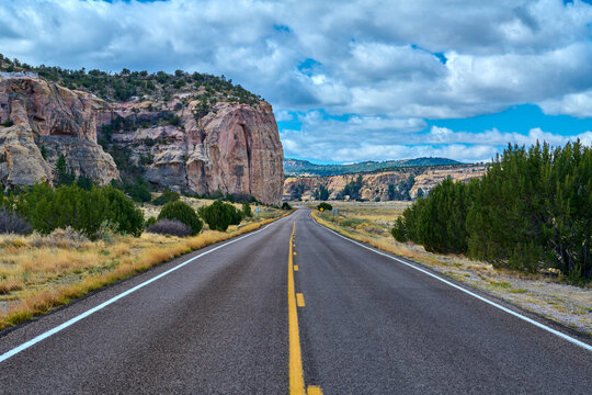Highway 117 through El Mapais National Monument New Mexico.