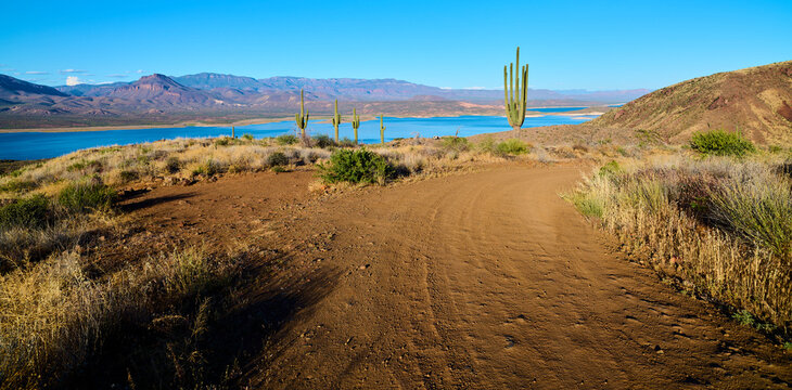 Dirt road 429 above Roosevelt Lake Arizona at Tonto National Forest Arizona.