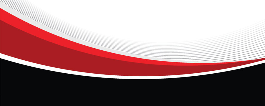abstract red and blak business banner background with dynamic curves composition