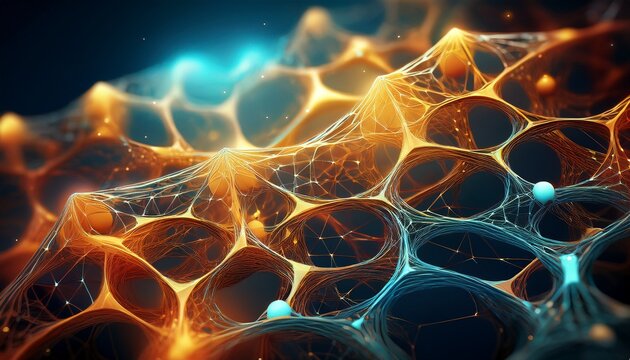 abstract cell structure background with interconnected shapes