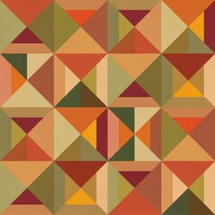 Fototapeta premium Repeating vintage geometric pattern abstract background illustration in warm, nostalgic, earth tone colors, graphic, Retro, avocado