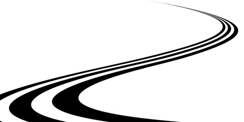 3d dimensional effect dynamic curve road lines. Abstract perspective line stripes, road theme © fahreza