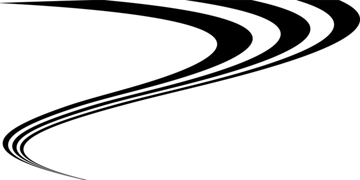 3d dimensional effect dynamic curve road lines. Abstract perspective line stripes, road theme