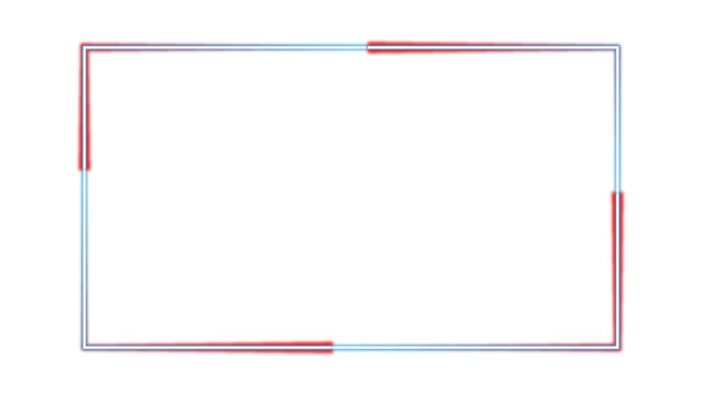 Violet purple neon rectangle shape frame. Vivid glowing lavender border isolated on blank clipboard with blank paper