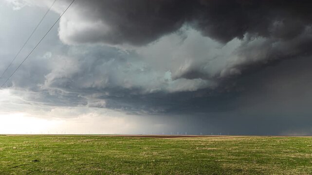 Supercell Thunderstorm Over Colorado Plains Timelapse