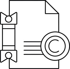 Fototapeta premium copyright line art vector illustration on transparent background