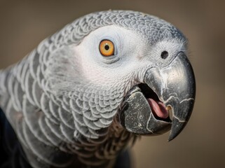 Obraz premium Close-up Portrait of an African Grey Parrot