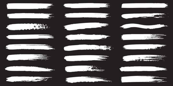 Highlight underline and brush strokes in black crayon on white. Pencil texture with drawn strikethrough and bold oval shapes set. Rough vector highlight set with line cross marks isolated on white bg