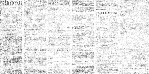 Fototapeta premium Faded white grunge background with newspaper distressed ink smudges, subtle grid-like marks, worn paper texture, abstract minimal urban style. 