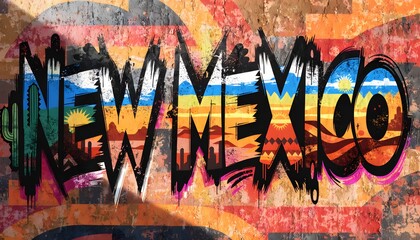 Obraz premium New Mexico Graffiti Art Typography Banner