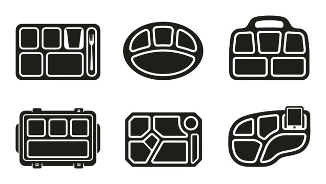 Black and white toolbox icons, toolbox set, vector toolboxes, construction tools