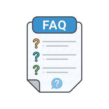FAQ document with questions and answer placeholders.

