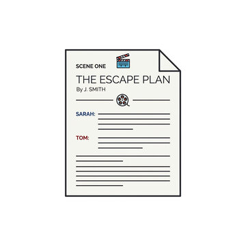 Movie script page with scene title and dialogue formatting.