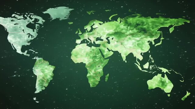 Asia environmental sustainability concept with green energy animations and glowing eco technology overlays across map